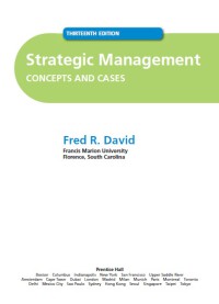 Strategic Management Concepts and Cases, THIRTEENTH EDITION